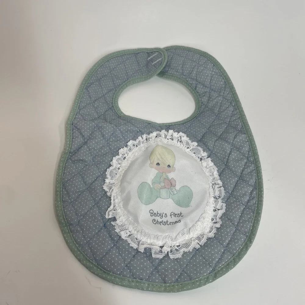 Precious Moments Baby's First Christmas Quilted Bib Gift